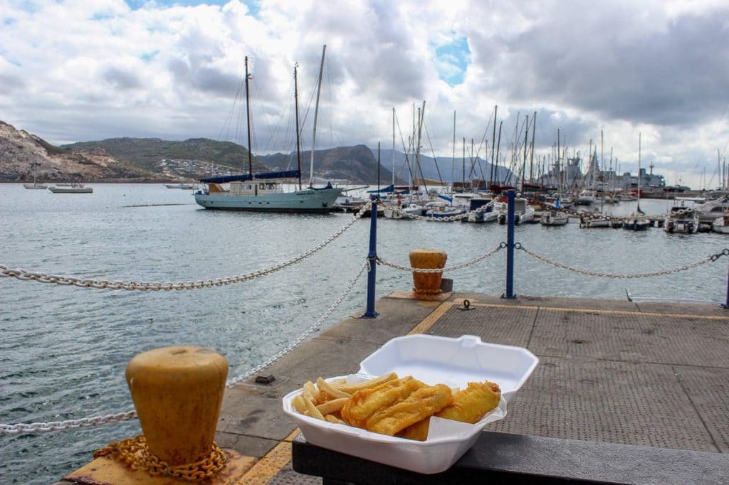 Fish and cips with a view from The Salty Sea Dog in Simon's Town. Picture by Estee de Villiers