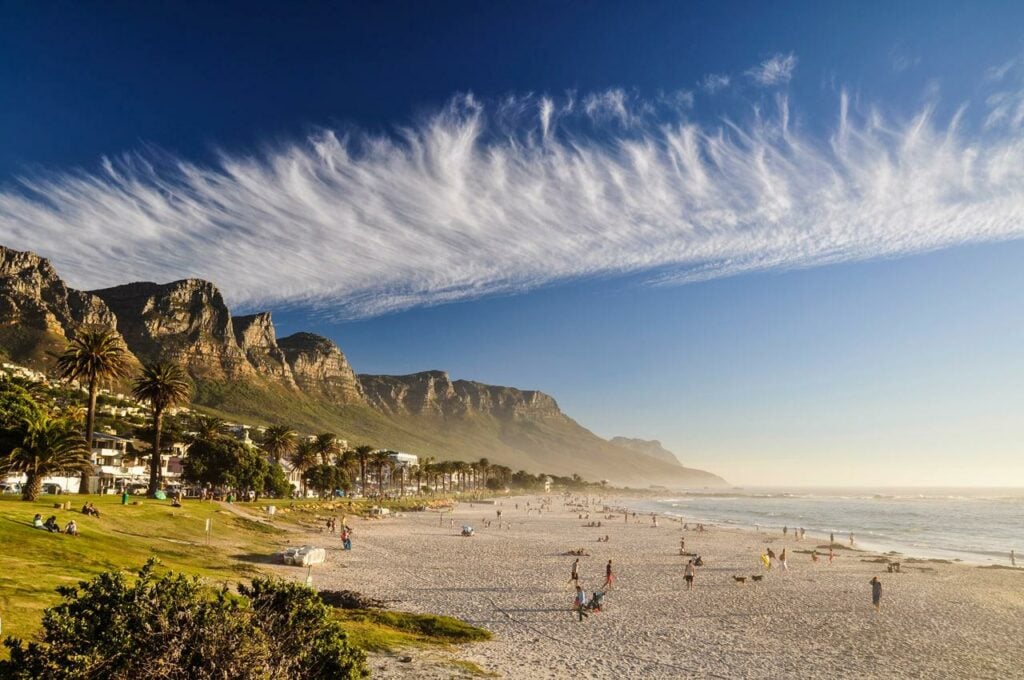 Camps Bay beach and grass