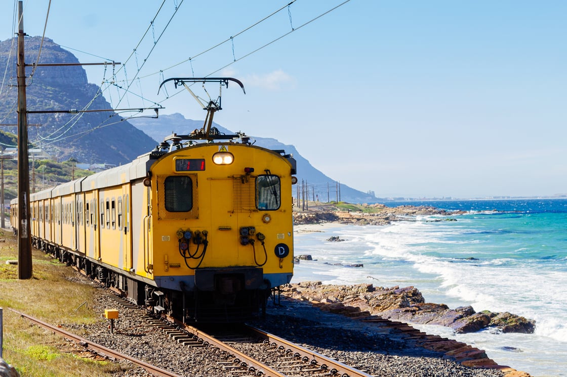 a Train Arrives in Simons Town