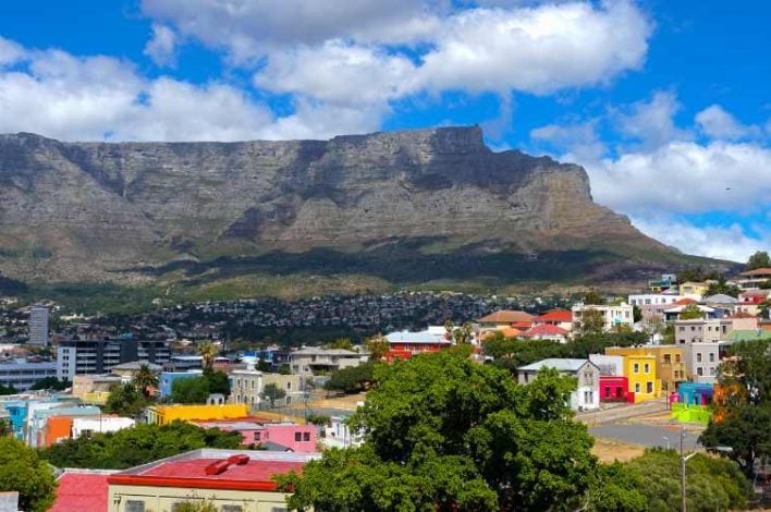 Table Mountain overlooking Bo-Kaap, Cape Town