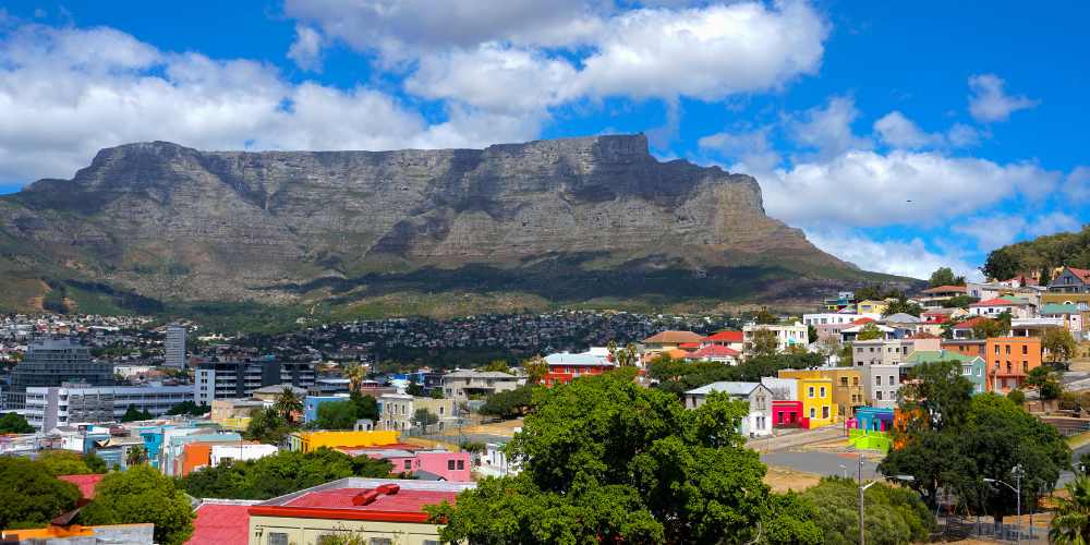 Table Mountain overlooking Bo-Kaap, Cape Town