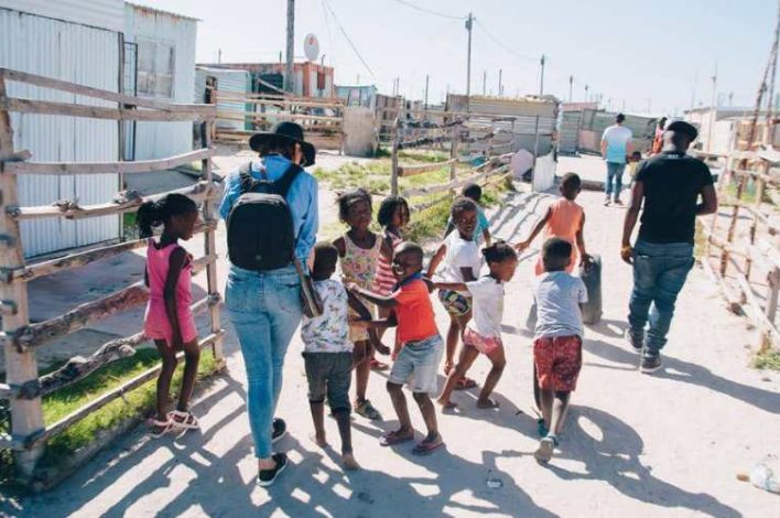 Tourist with Kids in Khayelitsha